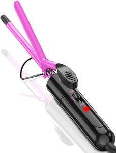 lot 1333 image: 38 Inch Ceramic Small Curling Iron for Short Hair, Dual Voltage Hair Curler with 450°F430°F Dual Heat Settings for Tight Curls, Pink