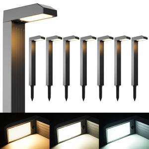 lot 1335 image: COXSENI Solar Pathway Lights Outdoor 8 Pack, 3 Color in 1 Bright Landscape Lighting with CoolWarmDaylight White Modes, Auto OnOff, IP65 Waterproof for Yard Garden Patio Walkway Sidewalk Lawn Decor