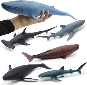 lot 1339 image: Mostop Sea Animal Toy for Kids 6 Pack 14.5 Large Size Ocean Sea Marine Animal Figures, Realistic Ocean Sea Creature Action Models Whale Ornament Education Cognitive Toy Set for Boys Girls