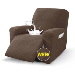 lot 1349 image: MAXIJIN Waterproof Recliner Chair Covers 3 Pieces Recliner Cover That Stay in Place, Washable Lazy Boy Recliner Slipcovers with Pockets Reclining Protector for Pet, Kids (Recliner, Light Coffee)
