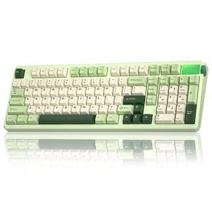 lot 1356 image: CORBOBO LEOBOG A98-96% Mechanical Keyboard Wireless, Tri-Mode BT5.02.4GHzUSB-C, Creamy Keyboard with Number Pad, Gasket Structure Hot Swappable, RGB Backlit Green Gaming Keyboards with Knob for PC