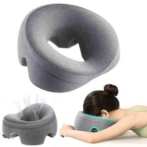 lot 1360 image: OSZZT Prone Massage Pillow for Facial Support��Prone Pillow for Eye Surgery��Detachable Cover��Facial Ventilation Hole Design��Face Groove Cushion for Stomach Sleepers (Grey)