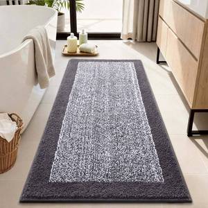 lot 1375 image: simpWalnut Long 2x4 Ft (48x24) Runner Rug for Bathroom,Non Slip Washable Large Kitchen Rugs Bath Rugs, Soft Absorbent Quick Dry Bath Mats for Shower, Hallway,Laundry, Tub(Grey)