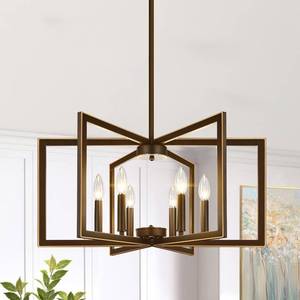 lot 1383 image: 25Modern Oil-Rubbed Bronze No Assembly Required Chandelier for Dining Room, Oil-Rubbed Bronze Dining Room Light Fixture Over Table, Industrial Metal Hanging Pendant Lights Fixture for Kitchen Island
