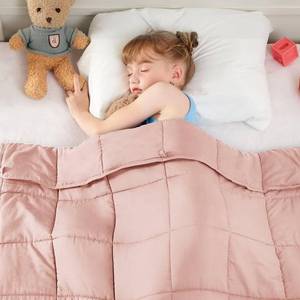 lot 1389 image: yescool Pink Weighted Blanket 5 Pounds Cooling Weighted Lap Blanket, Heavy Blanket for Sleeping, Weighted Throw Blanket Gifts for 40-60lbs, 40x60