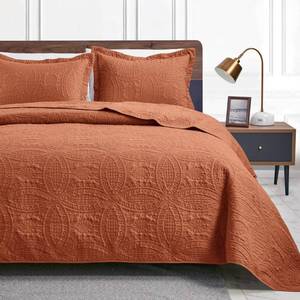 lot 1390 image: Loves cabin Twin Quilt Set Umber Bedspreads - Soft Bed Summer Lightweight Bedspread Comforter - Modern Style Coin Pattern Coverlet for All Season - 2 Pieces (1 Quilt, 1 Pillow Sham)