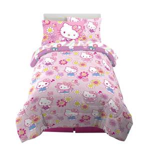 lot 1392 image: Franco Kids Bedding Super Soft Comforter and Sheet Set with Sham, 5 Piece Twin Size, Hello Kitty
