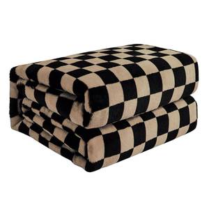 lot 1397 image: FY FIBER HOUSE Checkered Flannel Fleece Throw Blanket Soft Cozy Checkerboard Grid Print Chessboard Gingham Pattern Blankets for Bed Couch Sofa, 60x80, Black Brown