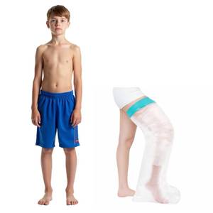 lot 2309 image: Kids Waterproof Cast Covers for Shower Leg, Boots For Foot After SurgeryInjury AmputatedProsthetics, Knee Cover Protector Bag ShoweringSwimming, ToesAnkleFeet Wounds, Wound DressingShoe Dry