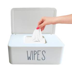 lot 2316 image: Moorfowl Baby Wipes Dispenser Bathroom Decor,7.28 L  4.80 W  2.75 H, Refillable Flushable Wipes Container Holder Baby Registry Essential