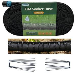 lot 2355 image: Secbulk 2026 Flat Soaker Hose 75 ft with Stakes for Garden, 75ft Linkable Drip Hose Diy Garden Irrigation System Saving 80% Water, Dual-layer Leak-free Design Water Hose with Holes
