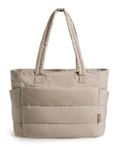 lot 2363 image: BAGSMART Tote Bag for Women, Lightweight Puffy Tote Bag with Compartments Shoulder Bag Handbag for Travel, Work, Gym (c-Standard Size-Grayish Brown, Standard Size)