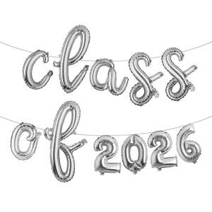 lot 2365 image: Multicolor Class of 2026 Balloons - 16 Inch  Graduation Balloons for Graduation Decorations Class of 2026  Class of 2026 Decorations, Graduation Balloons Class of 2026 (L CLASS OF 2026 Silver)