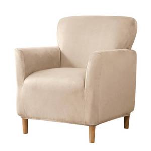 lot 2388 image: Elehealthy Stretch Chair Covers Banquet Armchair Slipcovers Luxury Velvet Armchair Sofa Covers Chair Slipcover Anti-Slip Furniture Protector for Living Room Friendly for Kids Pets (Cream)