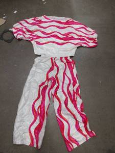 lot 2396 image: Guy or girls outfit stretchy white red stripes size M