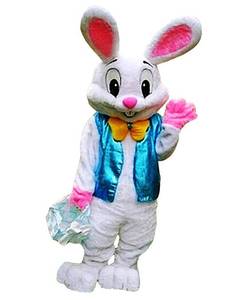 lot 2403 image: GALAON Plush Easter Bunny Rabbit With Vest Halloween Mascot Costume Party Cosplay Dress, Brown