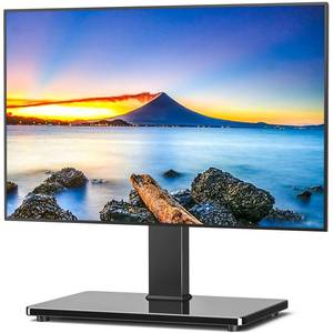 lot 3320 image: Rfiver Universal Swivel TV Stand Table Top TV Stand for 32-65,70,75 Inch LCD LED TV up to 110 lbs -Height Adjustable Center Pedestal Stand Replacement with Heavy Duty Tempered Glass Base
