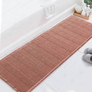 lot 4246 image: H.VERSAILTEX Upgraded Waffle Runner Rug Super Absorbent Bathroom Mat Non Slip Bath Rug for Bathroom Floor Machine Washable Dry Fast, Soft Pink, 24 x 72