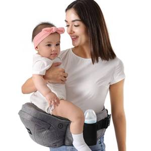 lot 4251 image: HKAI Baby Hip Carrier,Baby Carrier with Adjustable Waistband & Breathable Mesh, Ergonomic Carrier with Non-Slip Hip Seat Surface for Newborns & Toddlers (Grey)