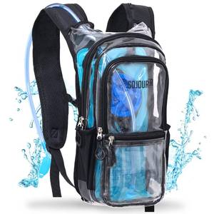 lot 4253 image: Sojourner Transparent Rave Hydration Pack - Hydration Backpack - Hydropack with 2L Bladder - Water Backpack for Festivals, Hiking, Running, Biking and More