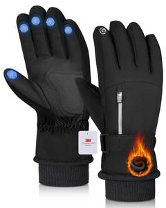 lot 4267 image: cycleacc Waterproof Winter Ski Gloves Thermal -10F°, 3M Thinsulate Thick Warm Gloves, Windproof Snow Glove Touch Screen Anti-Slip for Skiing Cold Weather Cycling Hiking for Men Women, Black(M)