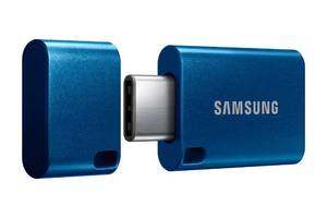 lot 4290 image: Samsung Type-C USB Flash Drive, 128GB, Transfers 4GB Files in 11 Secs wUp to 400MBs USB 3.2 Gen 1 Read Speeds, Compatible wUSB 3.02.0, Waterproof, 2022, Blue, MUF-128DAAM