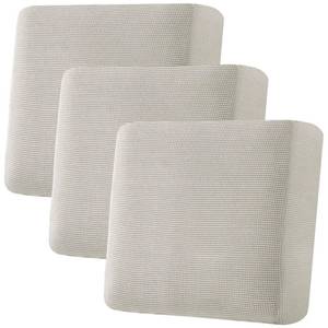 lot 4301 image: H.VERSAILTEX Super Stretch Individual Seat Cushion Covers - Sofa & Couch Cushion Slipcover Sets - Thick Jacquard Textured Twill Fabric (3 Piece XL Sofa Cushion Covers, Island Fossi)