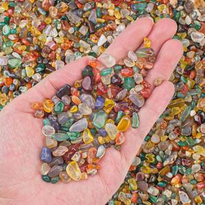 lot 4321 image: EZEELAI Colorful Agate Crushed Stone Crystal Chips Bulk Irregular Shaped Aquarium Decor Rocks Gravel Pebbles Stones Polished Tumbled for CraftsFish Turtle TankHome Decoration - 0.88 Lbs