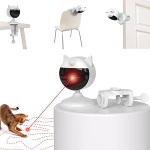 lot 4338 image: Potaroma Smart Sensor Cat Laser Toys Interactive, Motion Activated Truly Random Trjajectory, Clamp Design, Automatic Chargeable Kitten Toy Indoor Exercise, Cream White