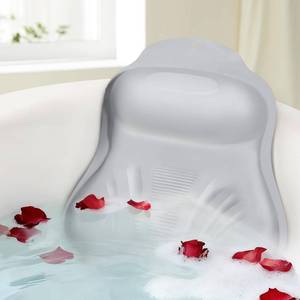 lot 5342 image: Inflatable Bath Pillows for Tub - Adjustable Firmness Silicone Bathtub Pillow for Neck-Relaxing & Epsom Salt Soaking, Bath Pillow for Head & Back Support Cushion, Spa Gifts for Women, Parent (Gray)