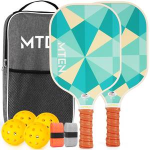 lot 5343 image: Pickleball Paddles Set of 2, Pickleball Paddles USAPA Approved, Pickleball Racket Fiberglass Surface, 4 Outdoor Balls, 1 Bag, 2 Grip Tapes, Pickle Ball for Men & Women Beginner