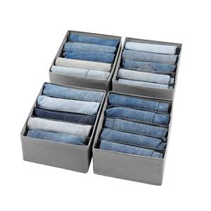 lot 5349 image: Coorganisers Jeans Drawer Organizers for Clothing, 5 Compartment Wardrobe Storage Box, Washable Clothes Organizer for Folded Clothes, Jeans, Pants, Leggings, t-shirts(Grey)
