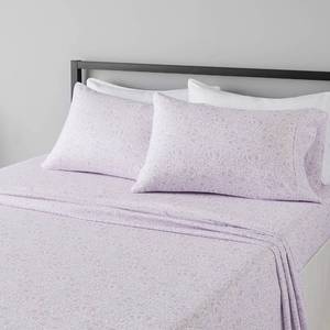lot 5351 image: Amazon Basics Lightweight Super Soft Easy Care Microfiber 4-Piece Bed Sheet Set with 14-Inch Deep Pockets, Queen, Lavender Paisley, Printed