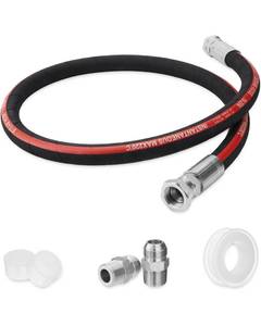 lot 5364 image: Turnirace 34 x 60 Air Compressor Jumper Hose Kit - 34 Male NPT to 34 Male NPT Swivel Ends - 720 PSI, 428°F 3-Layer Rubber - Industrial Grade