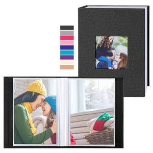 lot 6110 image: Ywlake Photo Album 4x6 100 Pockets 2 Packs, Small Mini Capacity Linen Photo Album Bulk Sets, Each Pack Holds 100 Top Loader Vertical Only Picture for Kids Boy Girls Black