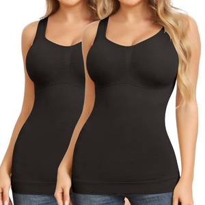lot 6127 image: JOYSHAPER Tummy Control Shapewear Cami With Built in Bra Tummy Control Compression Tank Tops for Women Body Shaper Padded Tanks BlackBlack XL