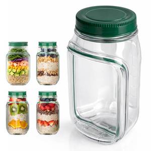 lot 6129 image: AKELIZ Salad Jar With Side Opening with Leakproof Dressing Compartment, Portable Container, Home, Office, Travel, Outdoor Salad Container for Lunch