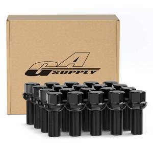 lot 6134 image: GAsupply 28mm Shank 14x1.5 Lug Bolts R13 Ball Seat Compatible with Audi TT A3 A4 S4 A5 S5 A6 S6 A7 A8 B5 B6 B7 B8 Volkswagen Jetta Golf GTI Passat CC Beetle, 20pcs 48mm Tall Black Lug Studs,17mm Hex