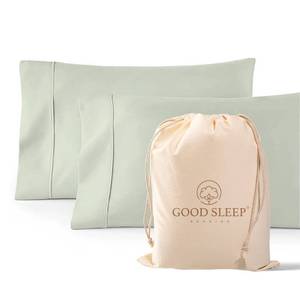 lot 6136 image: A1000 TC Sage Standard Pillowcases Set of 2 100% Egyptian Cotton Pillow Cases with Long Staple Cotton & Sateen Weave, Silky Soft Hotel - Like Bed Pillow Covers for Comfy Sleeping, Snug Fit