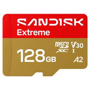 lot 6139 image: SANDISK 128GB Extreme microSD UHS-I Card - Up to 245MBs Read Speed and 120MBs Write Speed, 5.3K Video, 4K UHD Video, high-Performance for Action cams, Drones, Android Devices - SDSQXH9-128G-GZ6MA