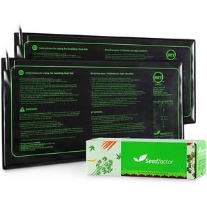 lot 6141 image: MET Certified 2 Pack Seedling Heat Mat, Seedfactor Waterproof Durable Germination Station Heat Mat, Warm Hydroponic Heating Pad for Indoor Home Gardening Seed Starter(10 X 20)