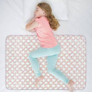 lot 6145 image: WOVENX Organic Incontinence Pads for Kids & Toddlers - 5 Layer Waterproof Protectors for Overnight Bed Wetting - Reusable & Washable Pee Pads - Fits Twin to Full Size Beds - 34 x 52 Rainbow