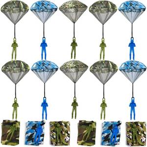 lot 6160 image: ROYHOO 15PCS Army Camo Parachute Toys for Kids Hand Throwing Outdoor Games, Army Men Action Figures Tangle Free Throwing Parachute Outside Toys Gifts for Kid Ages 3-16