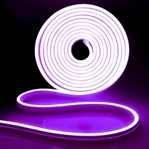 lot 6167 image: iNextStation 12V Purple LED Strip Lights 16.4FT, Flexible Silicone Neon Rope Light, Waterproof, Cuttable, Dimmable & Linkable, for Cabinet, Ceiling, Wall, Bedroom, Kitchen, Garage (No Adapter)
