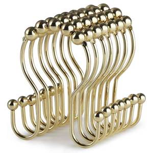 lot 6174 image: Goowin Shower Curtain Hooks, 12 Pcs Shower Curtain Rings, Stainless Steel Gold Shower Curtain Hooks, Rust Proof Shower Curtain Hangers, Smooth Sliding Anti-Drop Shower Rings for Curtain (Gold)