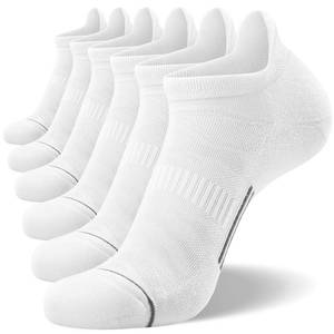 lot 6194 image: FITRELL 6 Pack Mens Ankle Running Socks Low Cut Cushioned Athletic Sports Socks, Shoe Size 7-9, WhiteGray