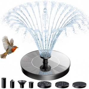 lot 6197 image: AMZtime Solar Fountain for Bird Bath, New Upgrade Mini Solar Fountain Pump, Free Standing Solar Powered Water Pump for Garden, Outdoor, Fish Tank, Pond and Pool