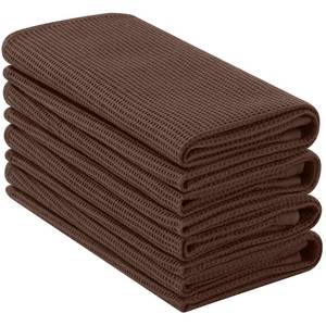 lot 6202 image: Homaxy 100% Cotton Waffle Weave Kitchen Towels - 4 Pack Soft and Absorbent Dish Towels - 16 x 26 Inches Quick Dry Hand Towels - Coffee