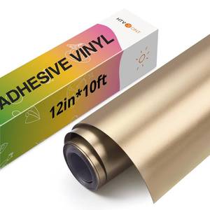 lot 6206 image: HTVRONT Champagne Gold Metallic Permanent Vinyl - 12 x 10FT Matte Metallic Champagne Gold Permanent Adhesive Vinyl Compatible with Cricut Cutting Machine - Easy to Weed, Transfer & Apply