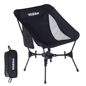 lot 6234 image: Wildhiker Portable Compact Folding Camping Chairs �� Lightweight, Easy to Pack, Wider Seat Surface with Side Pocket �� for Lawn, Backpacking, Motorycling, Hiking,Travel, Outdoor Festivals